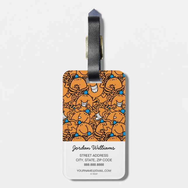Mr Tickle | Orange Tickle Pattern Luggage Tag (Back Vertical)