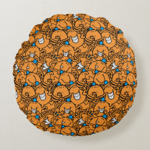 Mr Tickle   Orange Tickle Pattern Round Pillow