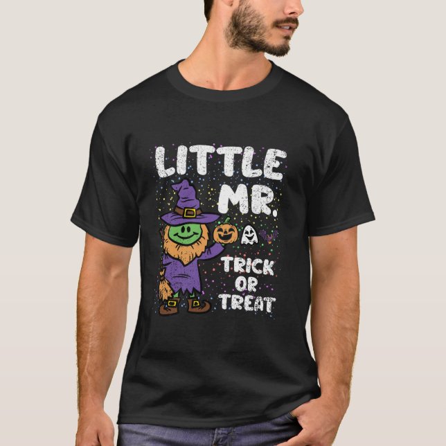 Mr Trick Or Treat Halloween Costume Spooky Little  T-Shirt (Front)