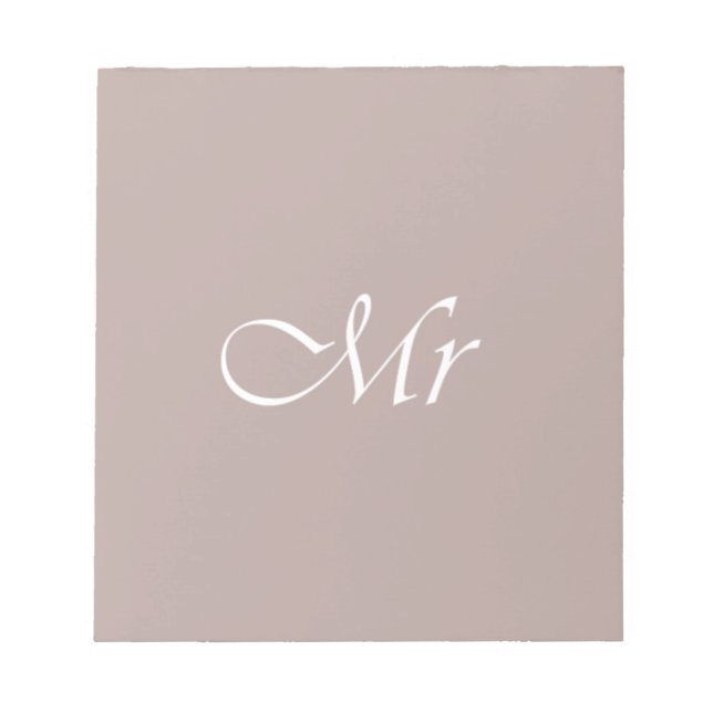 Mr Typography Beige Notepad (Front)