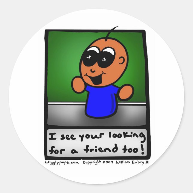 Mr. Wigglypops Looking for a Friend sticker (Front)