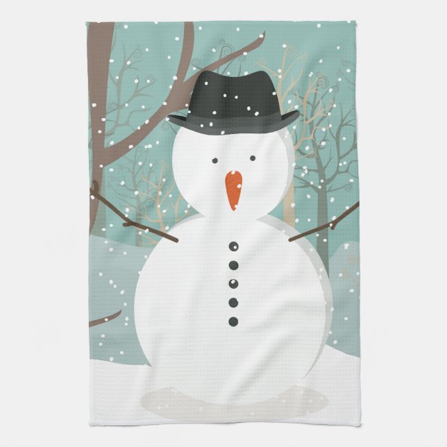Mr. Winter Snowman Kitchen Towel (Vertical)