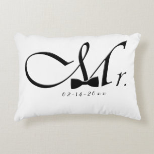 Mr. with Bow Tie Accent Pillow