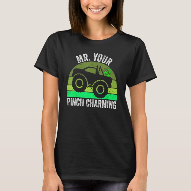 Mr Your Pinch Charming Funny St Patricks Day Monst T-Shirt (Front)