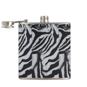Mr. Zebra Animal Wildlife Abstract Original Art Hip Flask