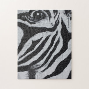 Mr. Zebra Wildlife Unique Animal Portrait Art Jigsaw Puzzle