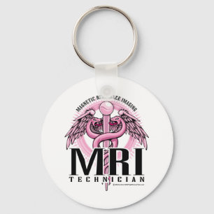 MRI Pink Caduceus Keychain