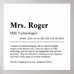 MRI Technologist Personalized Gift Poster