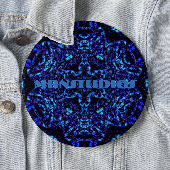 MRNStudios Blued Up 6 Inch Round Button (In Situ)