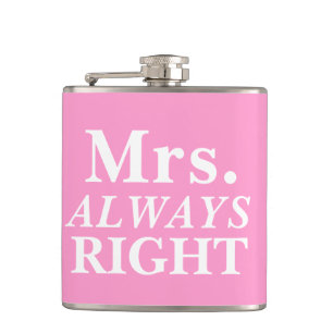 MrS. ALWAYS Right Bride's Flask