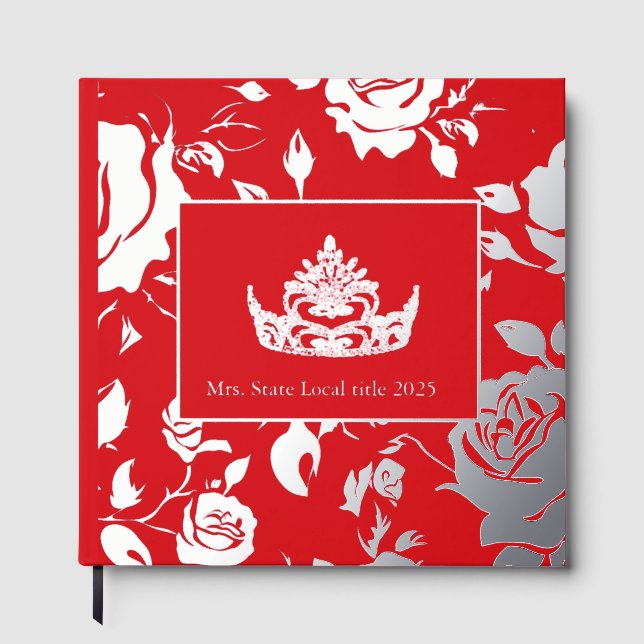 Mrs. America like Crown Foil Roses Scrapbook Guest Book (Front)