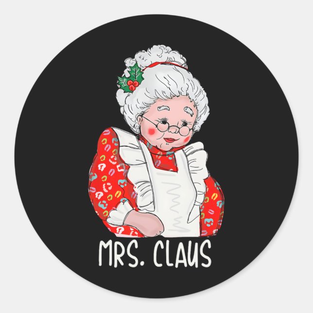 Mrs and Mr Santa Claus Couples Matching Christmas  Classic Round Sticker (Front)