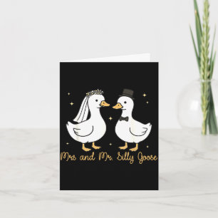 Mrs and mr silly goose wedding party funny card