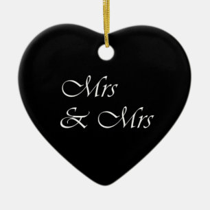 Mrs and Mrs Ceramic Ornament