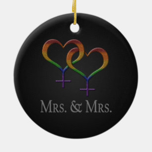 Mrs. and Mrs. Ceramic Ornament