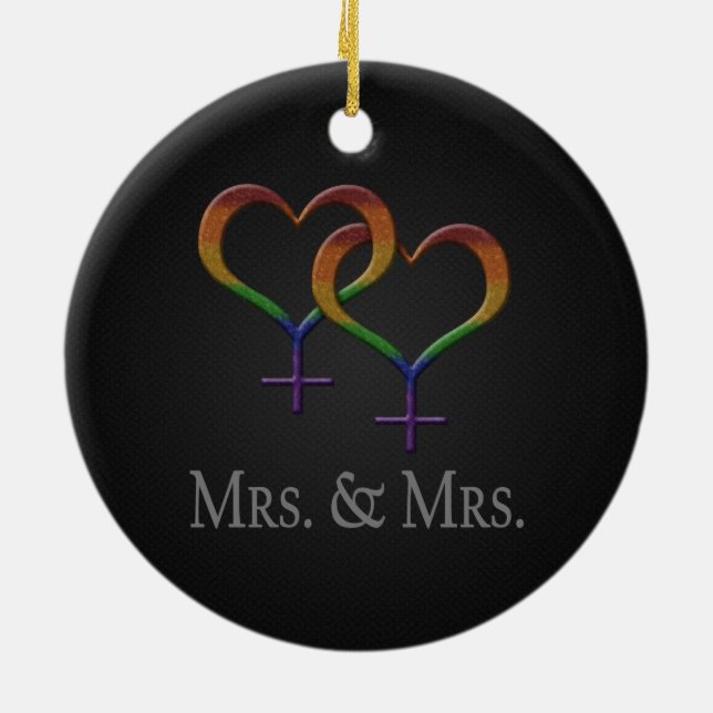 Mrs. and Mrs. Ceramic Ornament (Back)