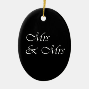 Mrs and Mrs Ceramic Ornament