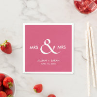 Mrs and Mrs Lesbian LGBT Pink Wedding