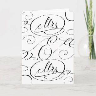 Mrs and Mrs Lesbian Wedding Congratulations Card