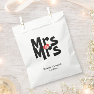 Mrs and Mrs Modern Wedding Personalized Favour Bag