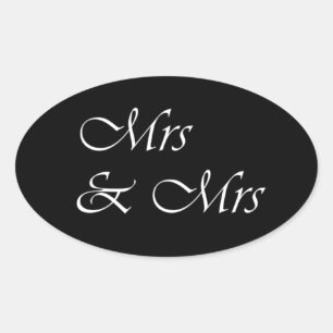 Mrs and Mrs Oval Sticker