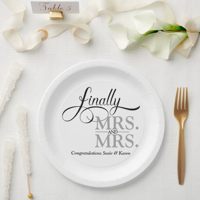 Mrs and Mrs Paper Plate (Wedding)
