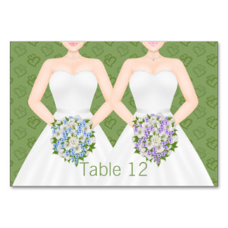 Mrs and Mrs Two Brides Lesbian Wedding Table Number