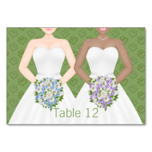 Mrs and Mrs Two Brides Lesbian Wedding Table Number