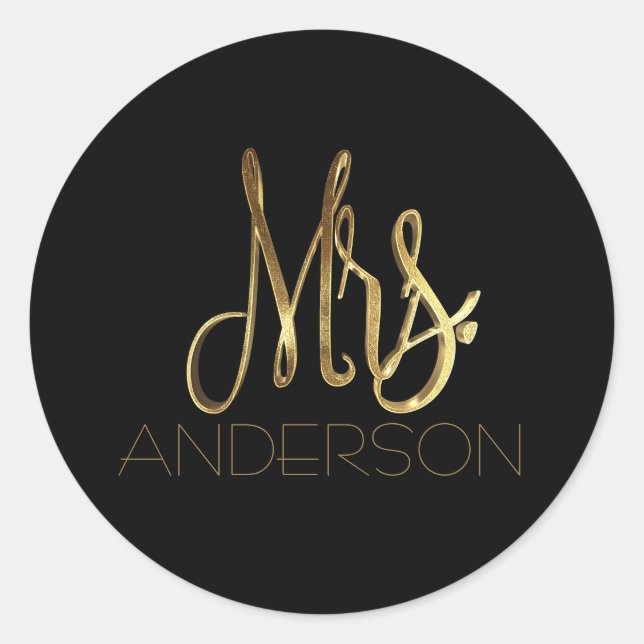 Mrs. Anderson Black Gold Typography Seal (Front)