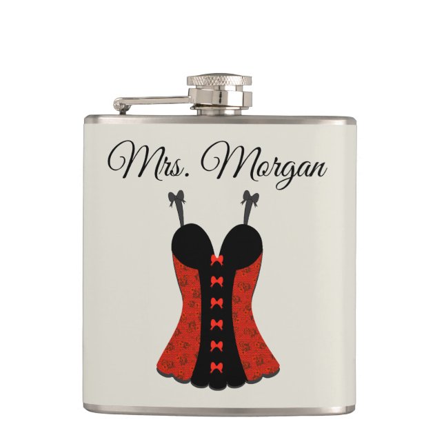 Mrs. Bachelorette Party Lingerie Hip Flask (Front)