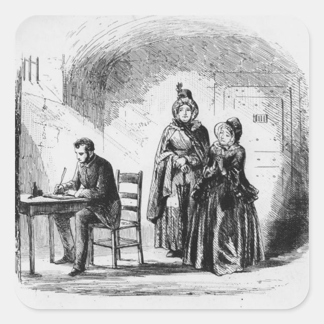 Mrs. Bagnet returns from her expedition Square Sticker (Front)