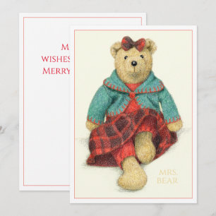 MRS. BEAR 5x7 Flat Christmas Card