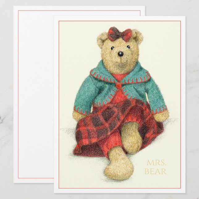 MRS. BEAR 6.5x8.75 Flat Card (Front/Back)