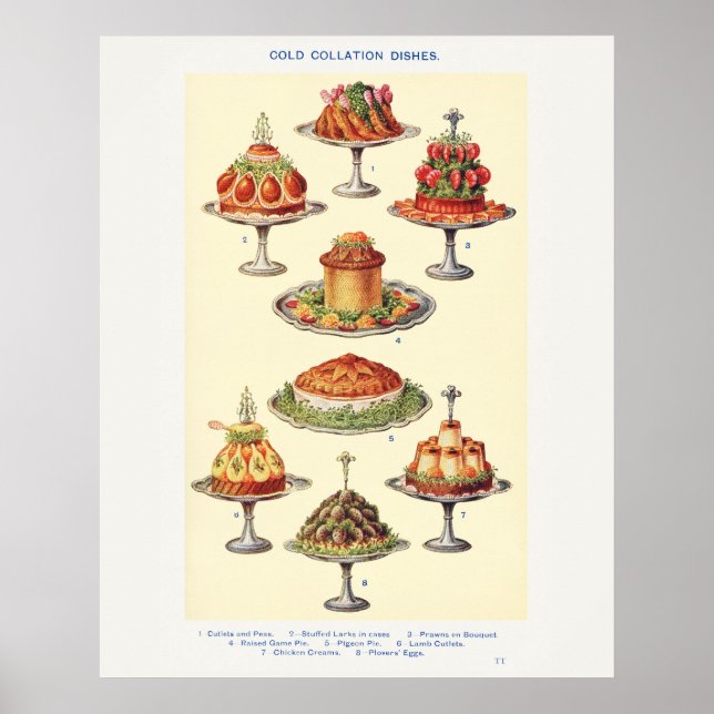 Mrs Beeton's Cold Collation Dishes Art   Poster (Front)