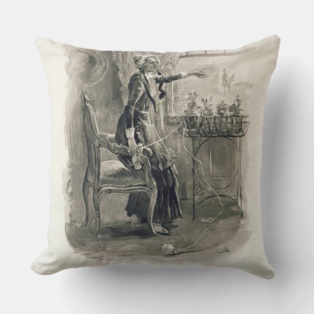 Mrs Betsy Trotwood, from 'Charles Dickens: A Gossi Throw Pillow (Front)