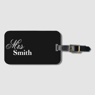 Mrs black luggage tag