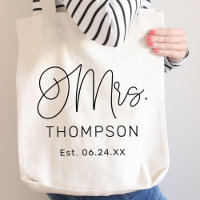 Mrs Black Modern Script Custom Wedding Newlywed