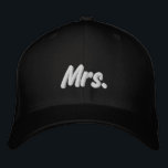 Mrs. black white cute modern chic embroidered hat<br><div class="desc">Chic Mrs. black and white cute modern Embroidered Baseball Cap.
Available in many colours and options</div>