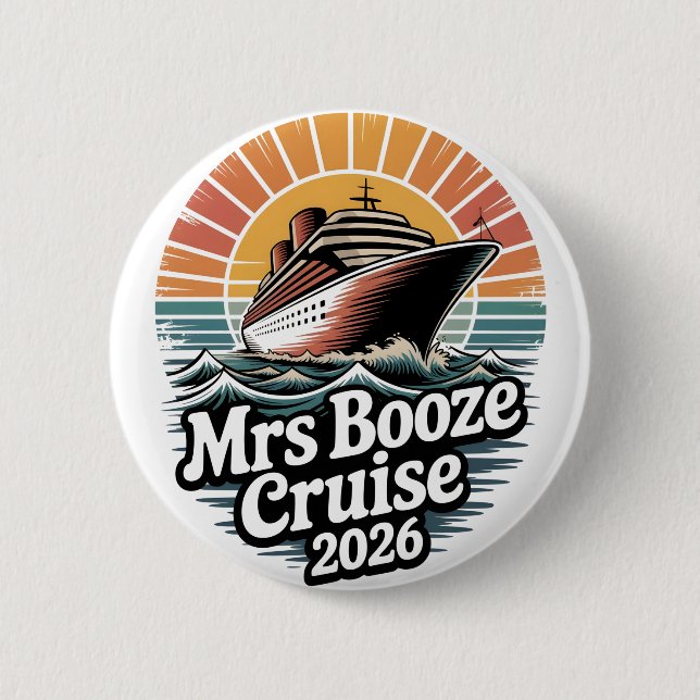 Mrs Booze Cruise 2026 Matching Couples  2 Inch Round Button (Front)