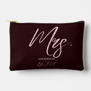 Mrs Bride Elegant Newlywed Personalized Accessory Pouch