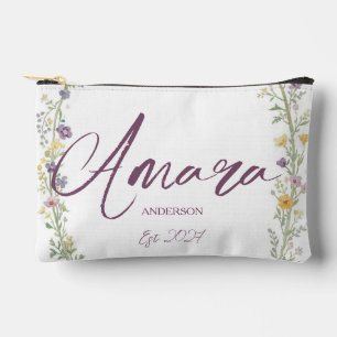 Mrs Bride Elegant Newlywed Personalized Accessory Pouch