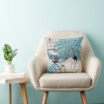 Mrs. Bride Teal Damask Vintage Peacock Birdcage Throw Pillow<br><div class="desc">You Personalize this Beautiful Vintage Teal Peacock Birdcage Pillow to say anything you like or use the existing Mrs. for the Bride - Matching Wedding Invitations</div>