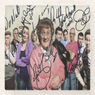 mrs browns boys signed glass coaster