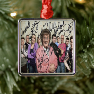 mrs browns boys signed metal ornament