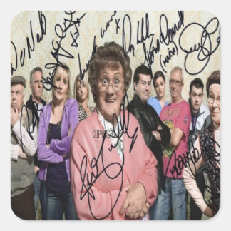 mrs browns boys signed square sticker