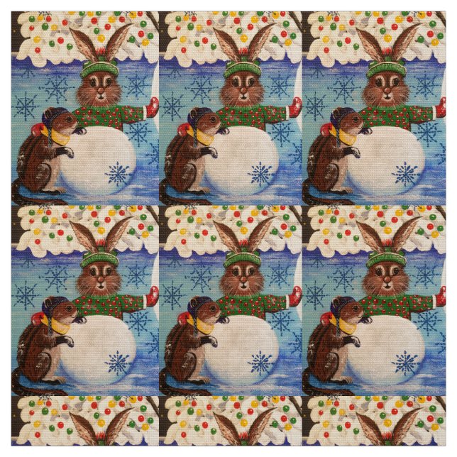 "Mrs. Butterfield's Snowman" Fabric (Swatch)