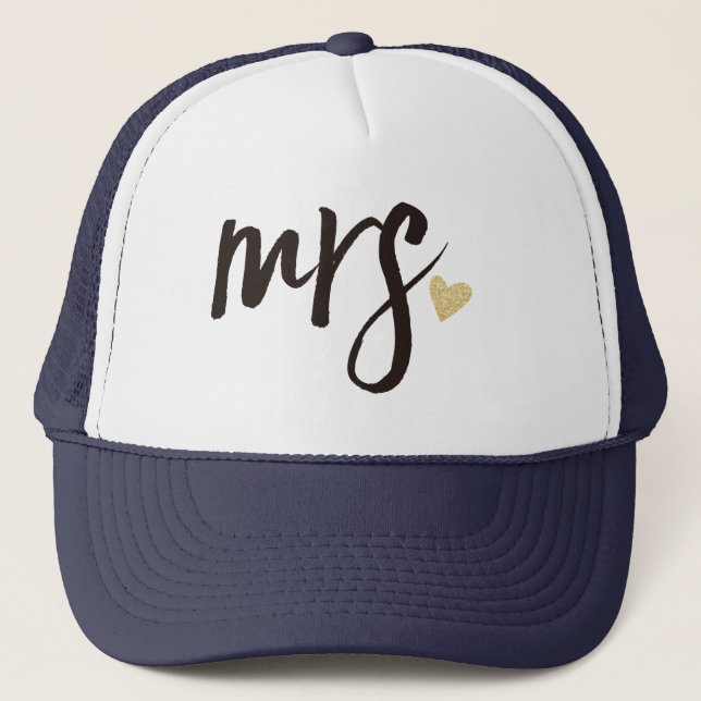 Mrs. Calligraphy Personalized-2 Trucker Hat (Front)