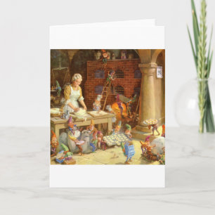 Mrs. Claus Bakes Cookies with Santa's Elves! Holiday Card