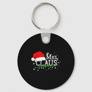 Mrs Claus Christmas Couples Matching Her Xmas Paja Keychain