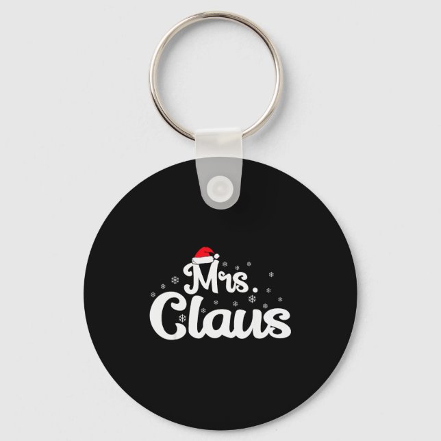 Mrs Claus Christmas Family Matching Pajama  Keychain (Front)